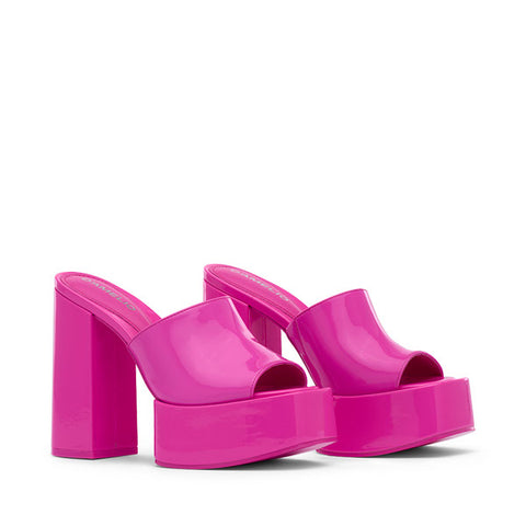 Ravina Platform Slide - Ultra Pink Soft Patent PU - D'Amelio Footwear