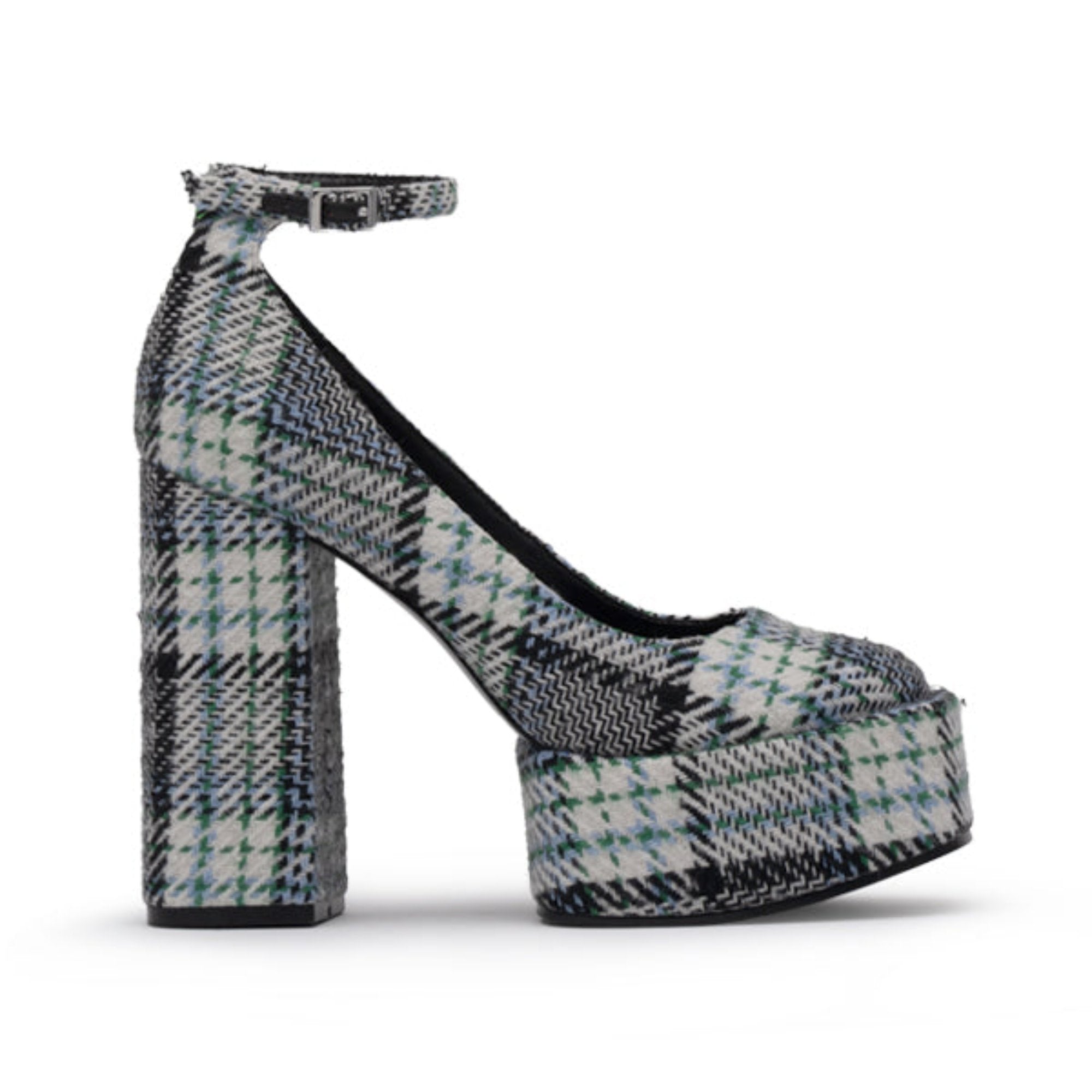 Blue deals plaid heels